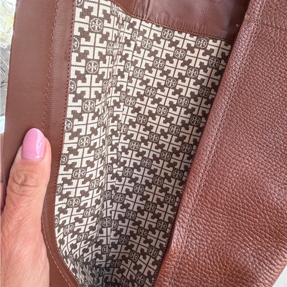 Preowned Tory Burch Brown Leather Knee-High Boots size 8 - Picture 8 of 11